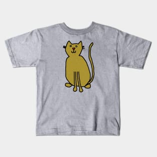 Cat Gold Metallic Kids T-Shirt